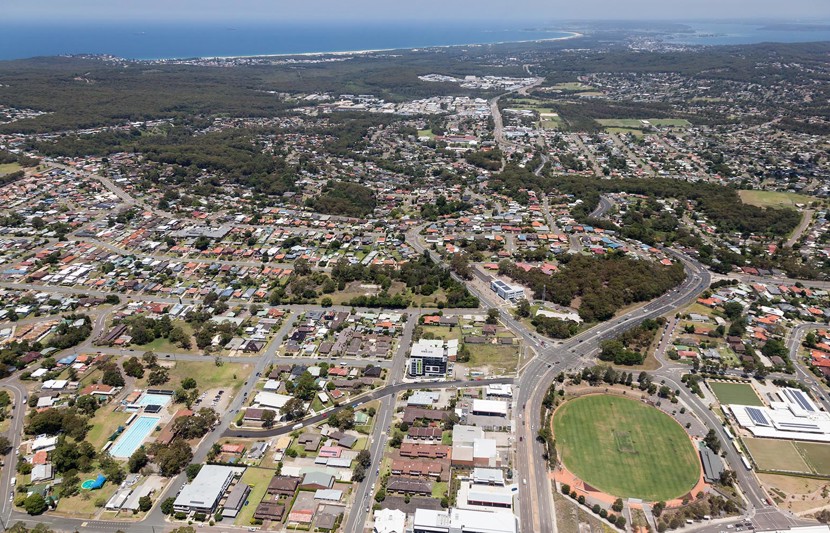 Birdseye view of Charlestown, NSW Australia