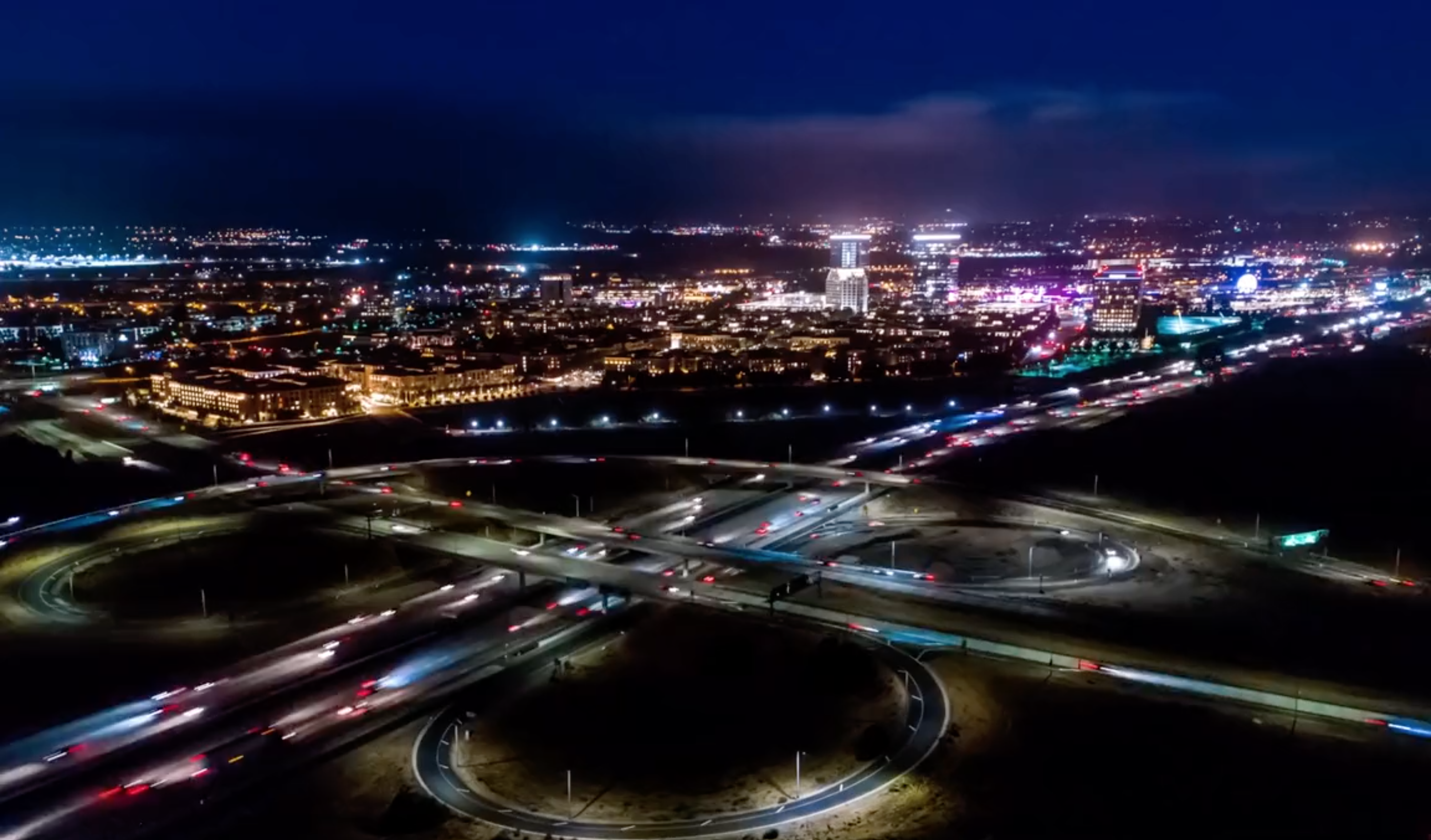 City and traffic at night