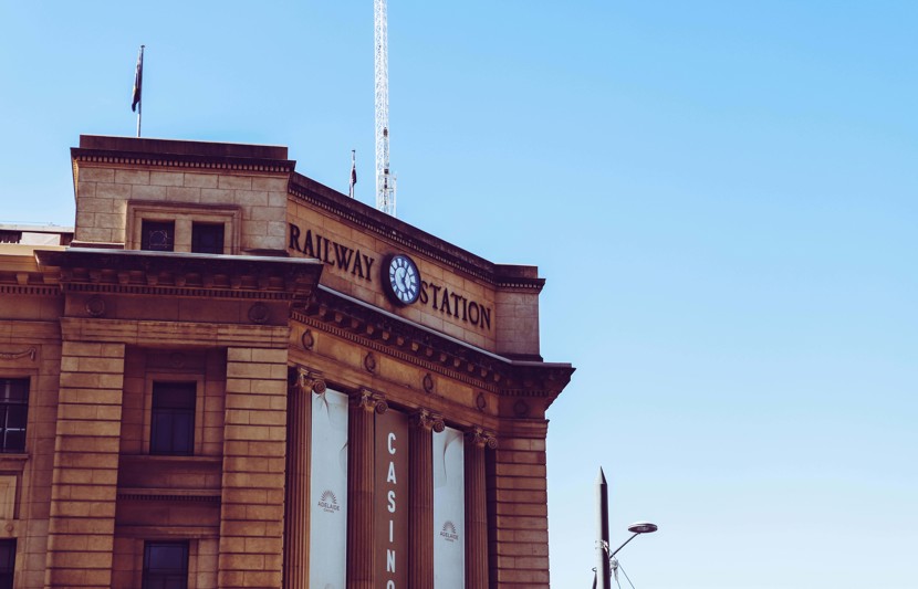 The external façade of the Adelaide Railway Station