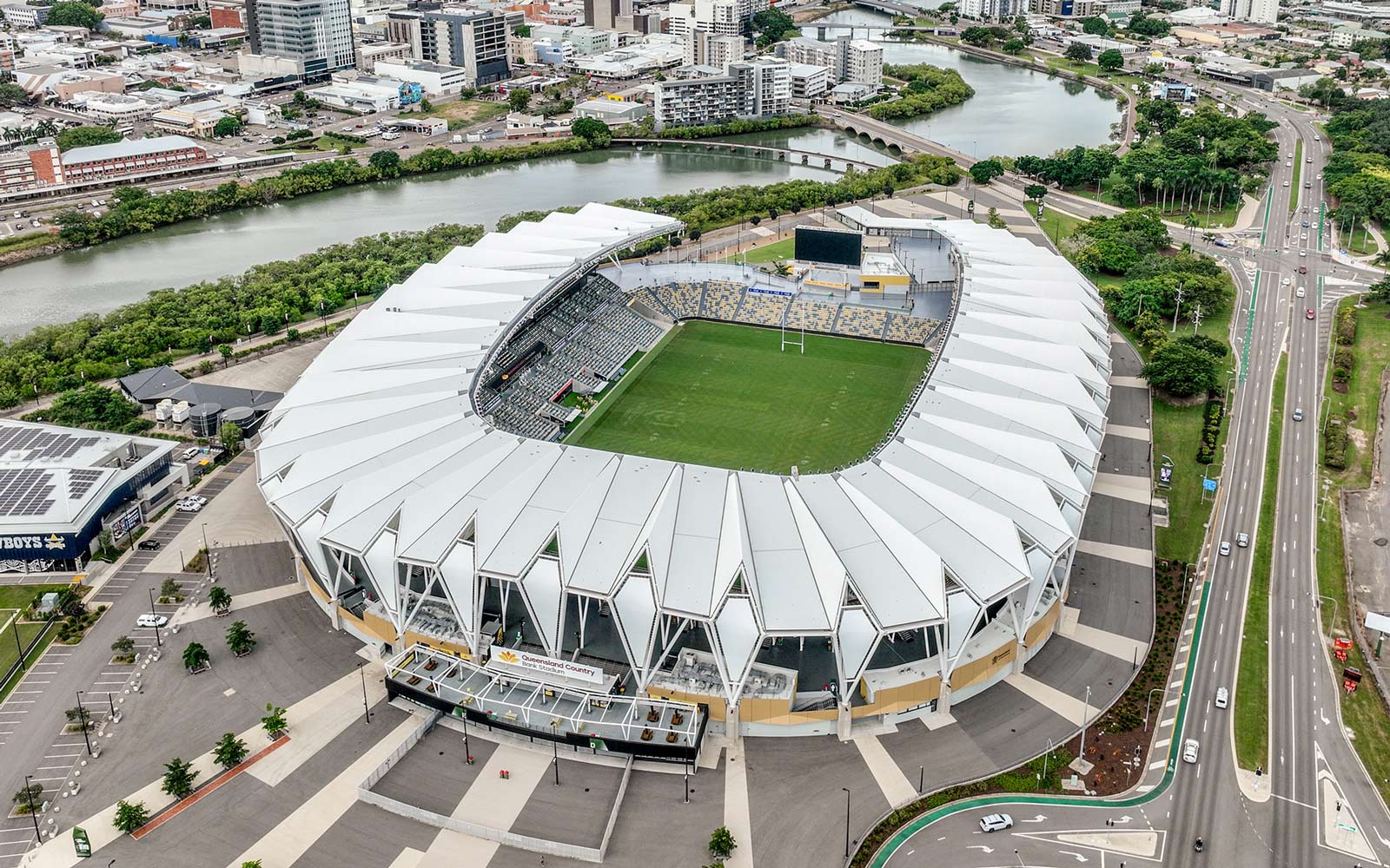Birdseye view of Brisbane's Country Bank Stadium 